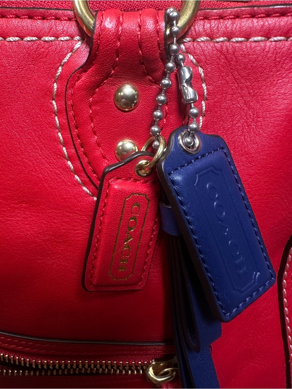 Coach Poppy Hallie Leather Tote - Picture 14 of 16